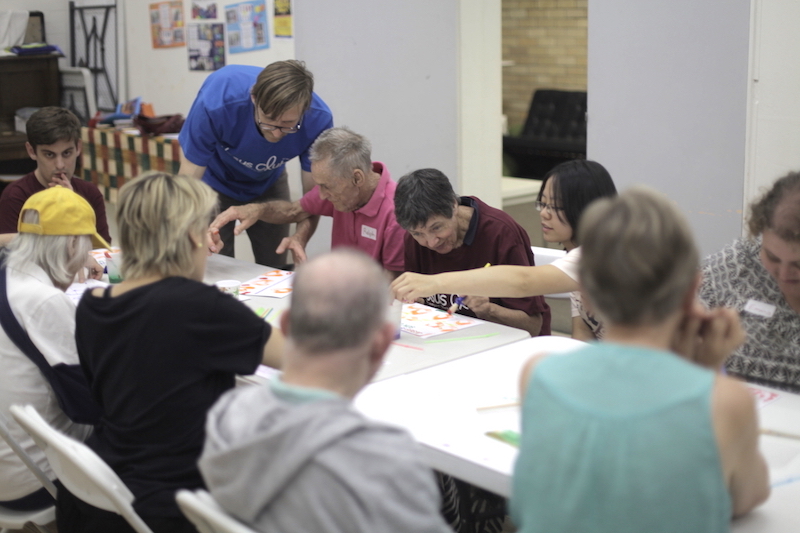 Jesus Club Maroubra members learning the Bible through buddy sheets